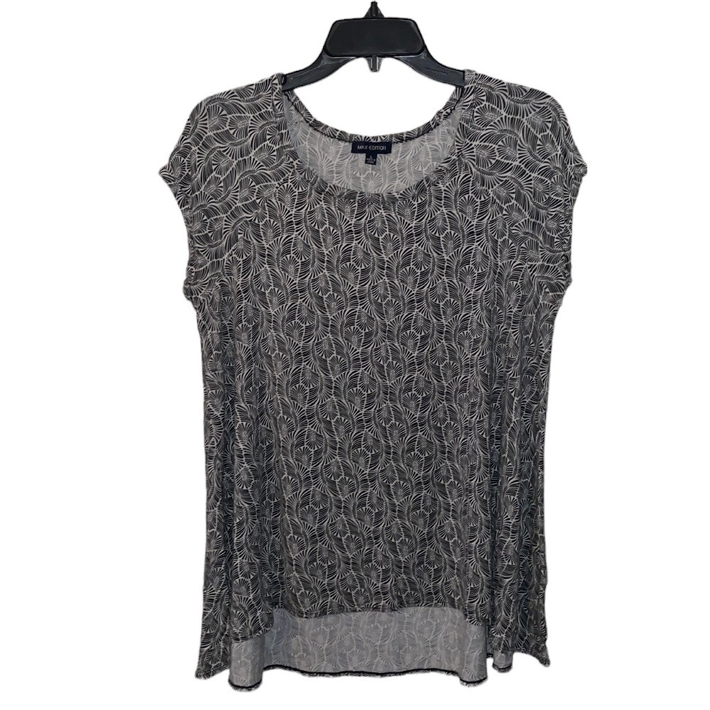 MAX Edition Black/White Women’s Designed Sleeveless Top Size L‎
